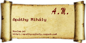 Apáthy Mihály névjegykártya