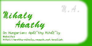 mihaly apathy business card